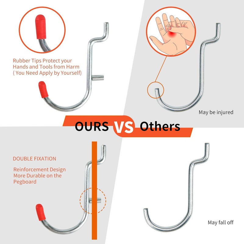 Falpro 240PCS Pegboard Hooks Assortment, Pegboard Organizer Kit with Bins, Cups, 1/8 and 1/4 inch Hooks for Hanging Tools, Garage Wall Organization - Image 4